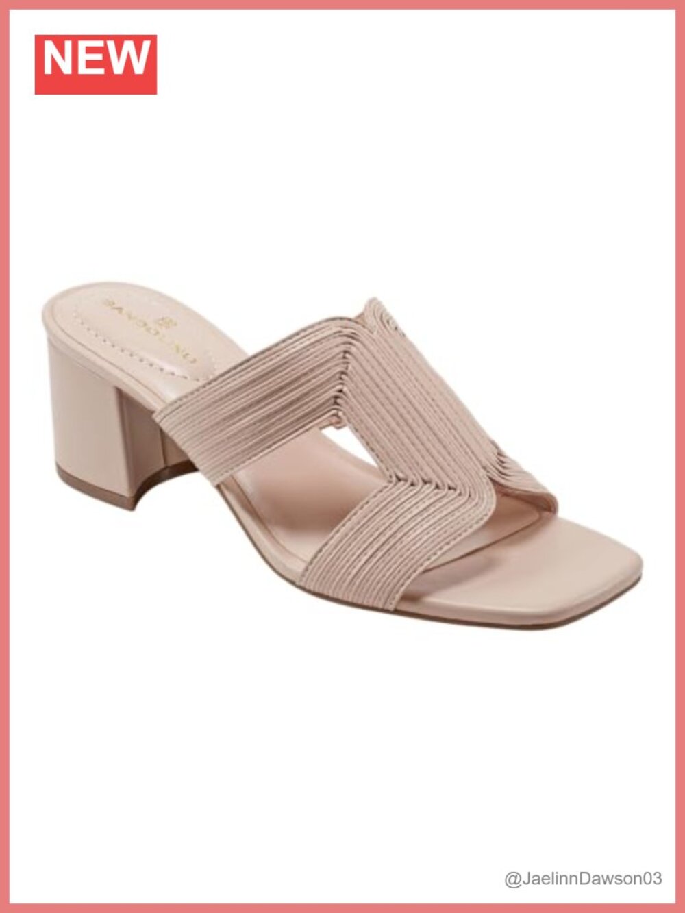 Square Toe Block Heel Slip On Sandals Women's Slide